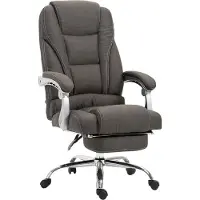 DELUKE Bürostuhl MIAMI Stoff - 118x68x64, Dunkelgrau | Stoff | Metall in Chromoptik Gestell | ergonomische Bürostühle Homeoffice Stuhl mit Rollen
