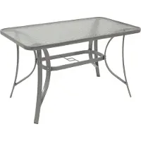 Degamo Gartentisch Esstisch Glastisch Tisch 120x70cm, Metall grau + Sicherheitsglas