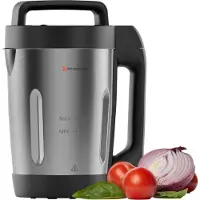 Kitchenbrothers Suppenkocher - 1.6L - 5 Programme - Timer-Display - Mixer - Edelstahl/Schwarz