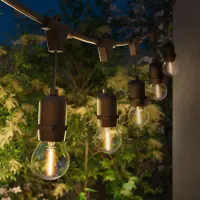 LEDVION - LED Lichterkette Außen, 35M, IP65, 35W, Warm, 220-240V, Gold, Outdoor Lichterkette Strom, Gartenbeleuchtung, Wasserdicht, Verknüpfbar