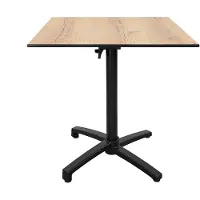 Restootab Klappbarer Terrassentisch im Compact HPL Eichenholzdekor 70 x 70