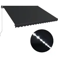 vidaXL Markise Manuell Einziehbar mit LED 450x300 cm Anthrazit