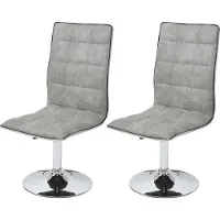 Chefgastro 2er-Set Esszimmerstuhl | HxBxT 103x43x54cm | Sitzhöhe 41cm | Stoff/Textil | vintage Betongrau | Stuhl Küchenstuhl