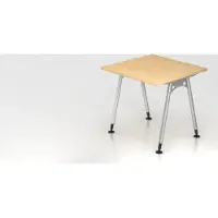Proregal - Büromöbel mit top Leistungsdaten Schreibtisch Keijo | Ahorn | BxT 80x80cm | Höhe 68-76cm | stufenlos höhenverstellbar | A-förmiges Rundrohrgestell Silber | Rechteckform