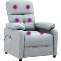 vidaXL Massagesessel Hellgrau Stoff