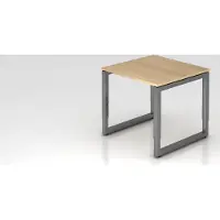 Proregal - Büromöbel mit top Leistungsdaten Schreibtisch Pavo | Eiche | Graues Gestell | BxT 80x80cm | Arbeitshöhe 65-85cm | höhenjustierbar, 1cm Raster | O-Fuß-Gestell eckig | Rechteckform mit schwebender Tischplatte