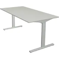 Theo Kerkmann Büromöbelfabrik GmbH & Co. KG Kerkmann Schreibtisch Form 2 160x80x70-82 cm T-Fuß Alusilber lichtgrau