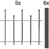 Alberts Zaunkomplett-Set Madrid, zum Aufschrauben, Höhe 49,5 cm, Länge 10 m, anthrazit-metallic