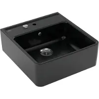 Villeroy & Boch V&B Spülstein-Einzelbecken m Abl.garn, Exzenter, pure black