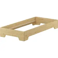 Erst-Holz Robustes Bettgestell in kompakter Form 80x190 Massivholz Kiefer Zubehör wählbar V-60.56-08-190Rollrost inkl.