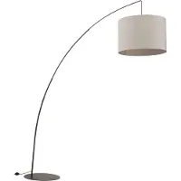 Licht-Erlebnisse Bogenlampe Stoff Metall E27 245 cm hoch Braun Beige Modern
