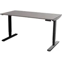 Assmann Elektrisch höhenverstellbarer Schreibtisch Y-Line Sichtbeton Anthrazit Schwarz, 120x70cm, Memoryfunktion, Kollisionsschutz,