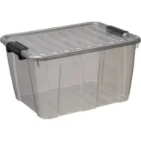 PLAST TEAM Vertriebs GmbH plast team Aufbewahrungsbox HOME BOX 30 Liter grau-transparent