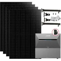 Anker 1820W Balkonkraftwerke Solarbank E2700 3 Pro mit smart meter und 1 BP2700 Erweiterungsbatterie mit Halterung für Flachdach