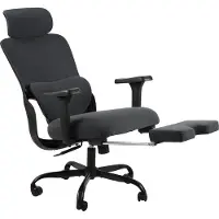 CLP Bürostuhl Leesburg ergonomisch 3D-Armlehnen Lordosenstütze Fußstütze schwarz/schwarz