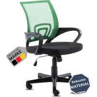 DELUKE Bürostuhl Ergonomisch ZEOS Schreibtischstuhl mit Netzbespannung | Höhenverstellbarer Drehstuhl, Arbeitsstuhl mit Armlehne | Computerstuhl 120 kg | Grün