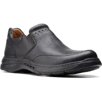 Clarks Un Brawley Step - Schwarz Glattleder Größe: 42 Normal