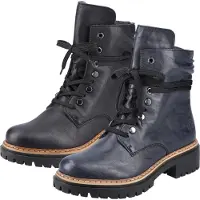 Rieker Stiefeletten Damen Kunstleder Schwarz Größe: 41