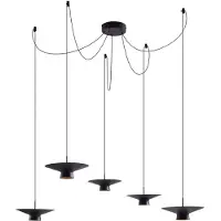 LINDBY LED-Hängeleuchte Norvind, 10-flammig, schwarz, dim.