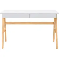 Miliboo Design-Schreibtisch Weiß und Holz BROOK