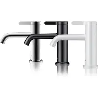 Hansgrohe AXOR One Einhebel-Waschtischarmatur 70 mit Hebelgriff und Ablaufgarnitur, Ausladung 130mm, 48001670, Farbe: Mattschwarz
