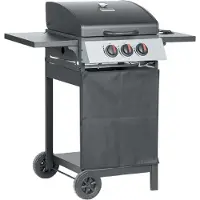 Chefgastro RIBEYE Gasgrill mit 2 Hauptbrennern plus Seitenkocher | aus rostfreier Stahl