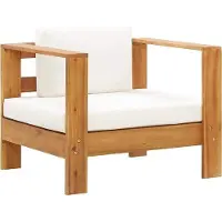 vidaXL Massivholz Akazie Gartenstuhl mit Kissen Outdoor-Stuhl Sitz Stuhl Sitz Gartenmöbel Sitz Stühle Gartenstühle Möbel Creme