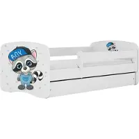 Kocot Kids Kinderbett Babydreams Waschbär 140x70 cm mit Matratze in weiß