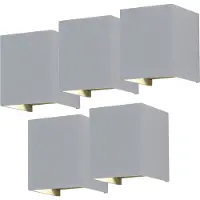 Etc-shop 5er Set LED Wandlampen für Ihren Hof zum verstellen VT-759G
