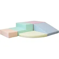 IGLU SET 6 Corner Climber - Helle Pastellfarben - Bunte Schaumstoff-Klettermodule/Bausteine für Kinder