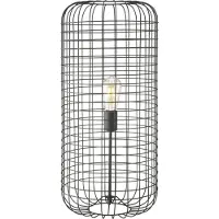 JUST LIGHT Tischleuchte FABIO metall Vintage-Look CAGE Metall Industrial für Filament schwarz Wohnbereich, z.B. Wohnzimmer, Esszimmer, Schlafzimmer, Flur, Büro-/Arbeitszimmer