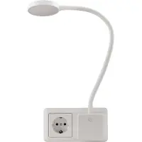 EINLICHT Halo LED-Steckdosenleuchte, Schwanenhals, 3-stufig dimmbar, 3,3W, 220-240V, weiß