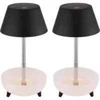 Globo Lighting 2er Set LED Tischleuchte, Touchdimmer, Akku, schwarz, H 22,5 cm