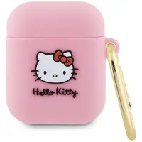 Hello Kitty Silicone 3D Kitty Head - Etui AirPods 1/2 gen (róowy)