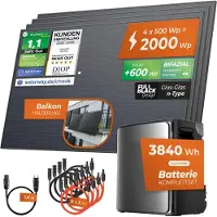 Solarway Balkonkraftwerk 2000 Watt Ultra | EcoFlow STREAM Ultra X 3840 Wh Batterie