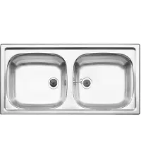 BLANCO 500372, Edelstahl, 2 Becken, 370 x 340 mm, 370 x 340 mm, 860 mm, 435 mm