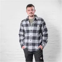 Stier Heavy Flannel Shirt bci Baumwolle M buffalo plaid grey