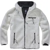 Brandit Teddyfleece Outdoorjacke mit Kapuze Größe XXL Farbe Weiß