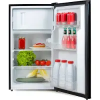 Primo PR145FR Tischkühlschrank mit Gefrierfach - 80 Liter Fassungsvermögen - Schwarz - - Freistehender Tischkühlschrank - Kühlschrank mit Gefrierfach