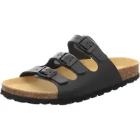 Natural Sense Damen Leder Pantolette Sandale Frauen Hausschuhe 1152536 schwarz , Schuhgröße:37 EU