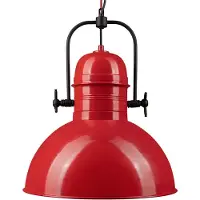 Bamyum Pendelleuchte Hängelampe Vintage Ø40 cm E27 Rot Metall Lampe
