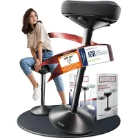 CLOUVOU Nexus Bürohocker [DAS ORIGINAL] Stehhocker für mehr Rücken Fitness, Höhenverstellbar 57-82cm, Ergonomischer Wackelhocker (Schwarz)