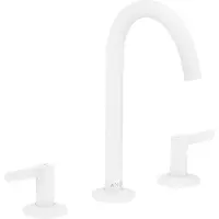 Hansgrohe AXOR One 3-Loch Waschtischarmatur 170 mit Push-Open Ablaufgarnitur, Ausladung 140mm, 48050700, Farbe: Weiß Matt