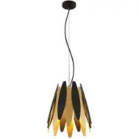 LUCANDE Lounit Hängelampe, schwarz-gold, 1-flammig