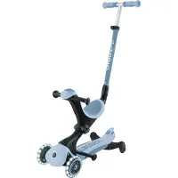 Globber GO-UP DELUXE LIGHTS ECO 360 – 3 in 1 Aufsitzrad, Laufrad, Scooter, 120/80 mm, 3-rädrig, verstellbar, blaubeere