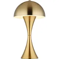 Globo Lighting Tischleuchte Metall messingfarben matt, Metall messingfarben matt, Kabel PVC weiß, Wippschalter am Kabel, ø: 200mm, H: 361mm, Kabellänge 1500mm, exkl. 1x E27 40W 230V
