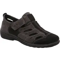 Rohde Herren Halbschuhe Slipper Leder Klettverschluss Rostock 1235, Größe:42 EU, Farbe:Grau