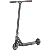 Star Scooter Freestyle Aluminium Jump Stunt Scooter ab 7 - 8 Jahre | 120mm Professional Trick Roller | Schwarz Chrom