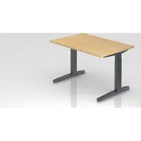 Proregal - Büromöbel mit top Leistungsdaten Schreibtisch Mika | Ahorn | Graues Gestell | BxT 120x80cm | Arbeitshöhe 65-85cm | höhenjustierbar, 1cm Raster | C-Fuß-Gestell | Rechteckform