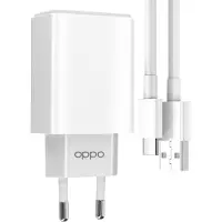 OPPO , USB-Ladegerät (10W) mit USB / USB-C Kabel für , Weiß